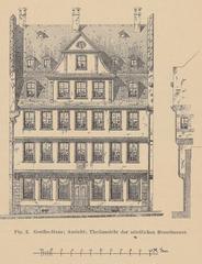 Drawing of Goethe House facade and north fire-wall