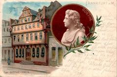 Goethe-Haus in Frankfurt, historic half-timbered house with steep red roof
