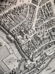 Historical painting of Frankfurt Karmeliterkloster in 1628