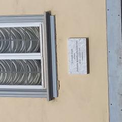 Memorial plaque at the birthplace of German poet Johann Wolfgang Goethe in Frankfurt am Main