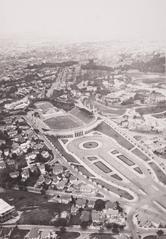 Aerial view of Estádio Municipal Paulo Machado de Carvalho (Pacaembu) in São Paulo, Brazil