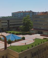 Aerial view of Boğaziçi University North Campus with academic buildings and green areas
