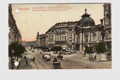 Historical postcard of Lipót körút in Budapest from 1911