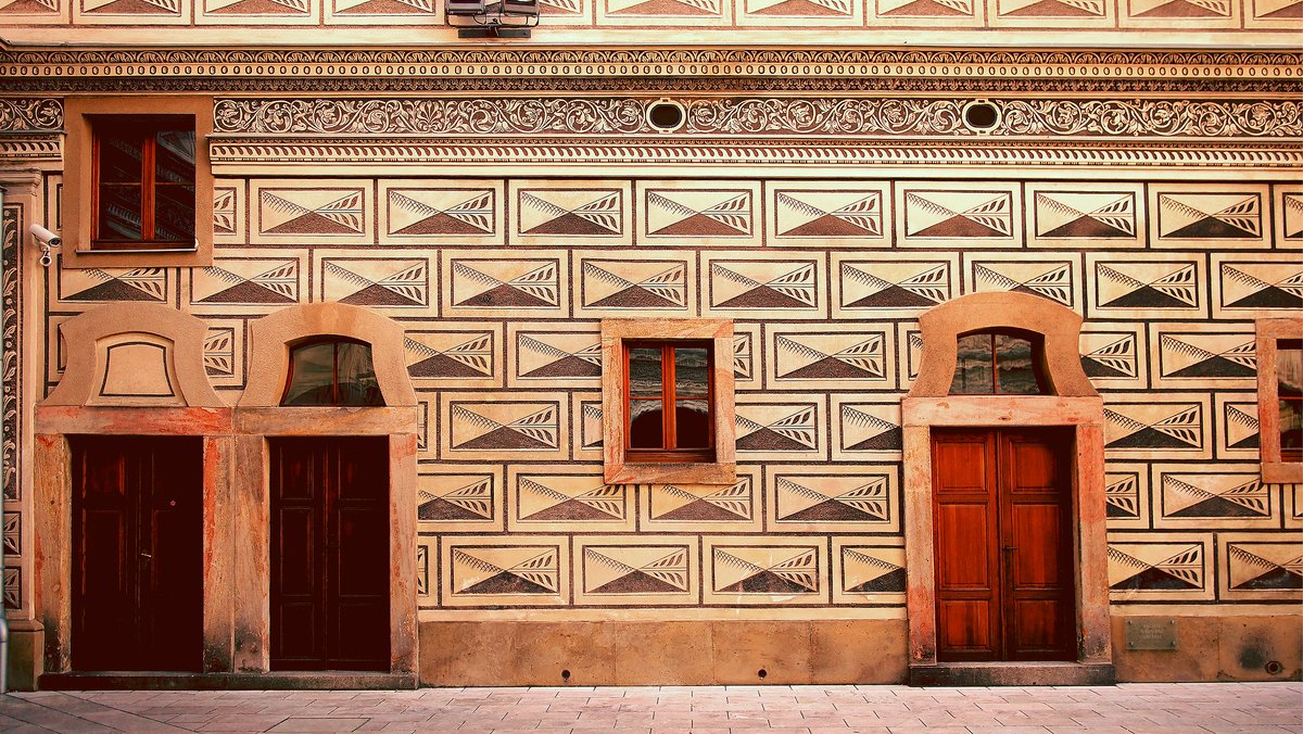 Historic building in Prague with ornate architectural details