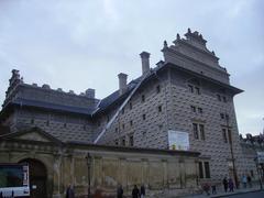 Schwarzenberg Palace in Prague with historic architecture and blue sky