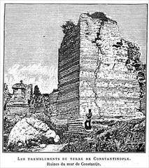 Damage to the Wall of Constantine in Istanbul after the 1894 earthquake