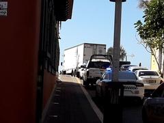 INAH truck parked in Mazatlán on October 26, 2022