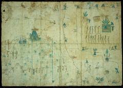 16th century map depicting the migration of the Aztecs from Aztlán to Tenochtitlan