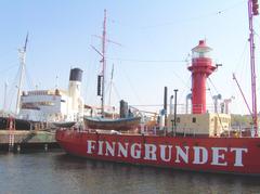 Historic museum ships docked at Wasamuseet in Stockholm