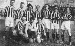 F.B.C. Juventus team line-up posing inside Juventus Ground Turin 1924-25 season