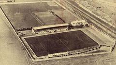 Aerial view of Campo Juventus football stadium in Turin, Italy
