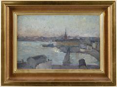 Stockholm city view painting by Märtha Tynell