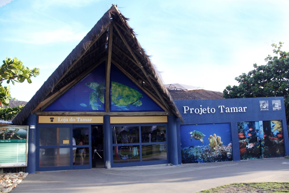 Oceanário de Aracaju in Sergipe, Brazil, with modern architecture and blue sky