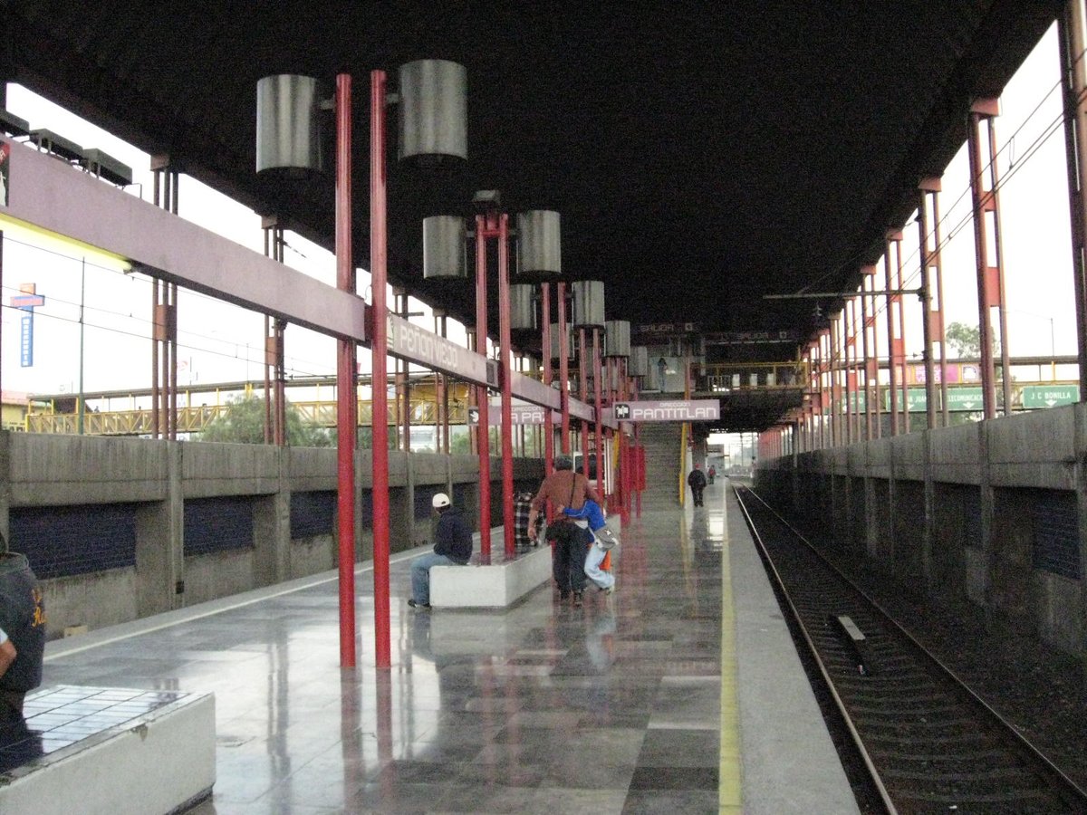 Platform of Metro Peñón Viejo station on Line A in Mexico City Metro system