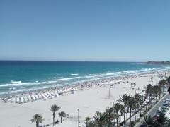San Juan beach in Alicante with sunny weather and clear blue sky