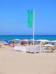 View of Playa de San Juan beach with golden sand and calm blue sea in Alicante