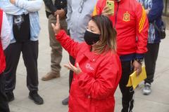 Minister Rocío Barrios visiting commercial galleries in Gamarra and Polvos Azules inspecting COVID-19 biosecurity measures