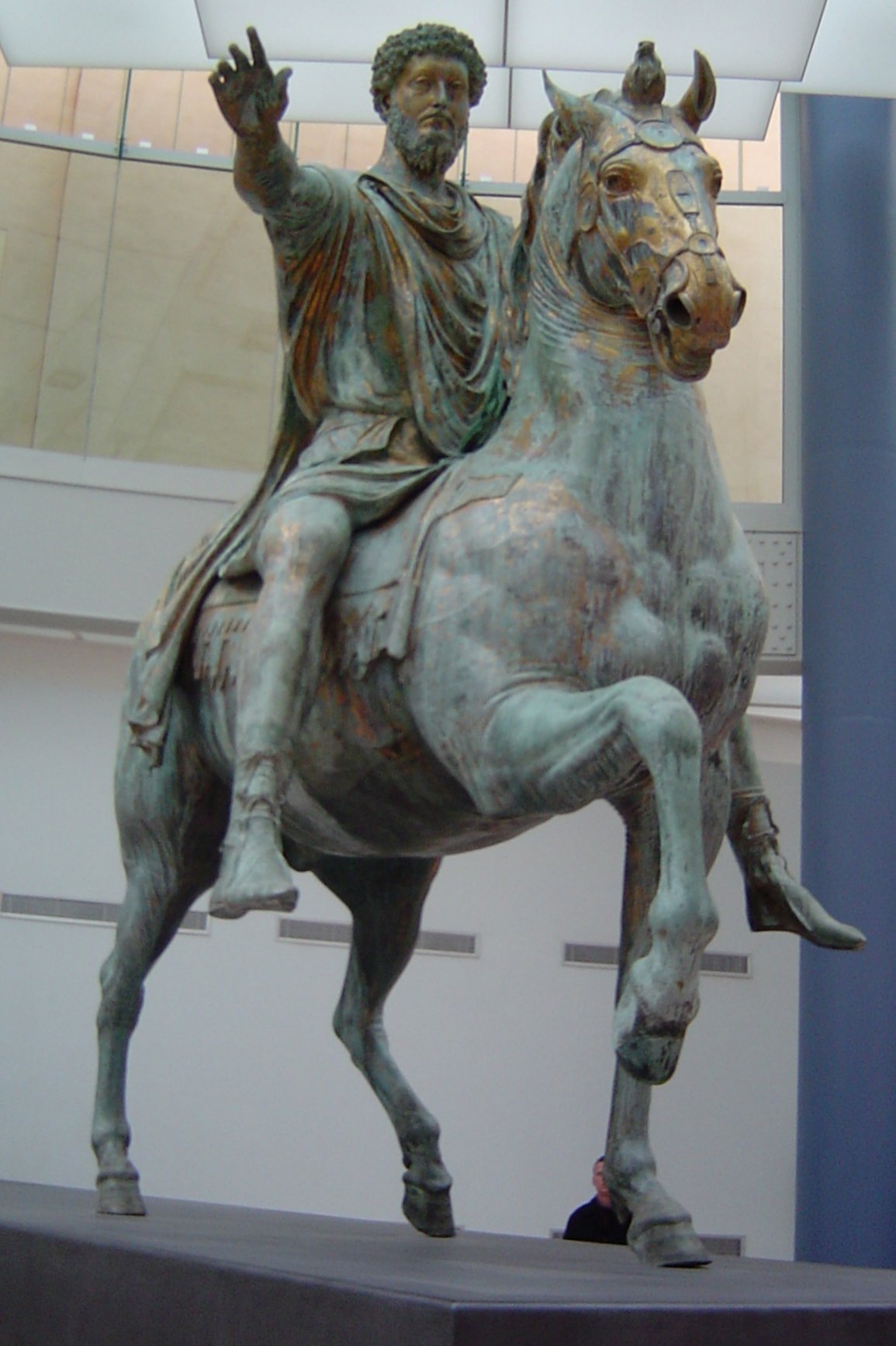 Statue of Roman Emperor Marcus Aurelius in bronze