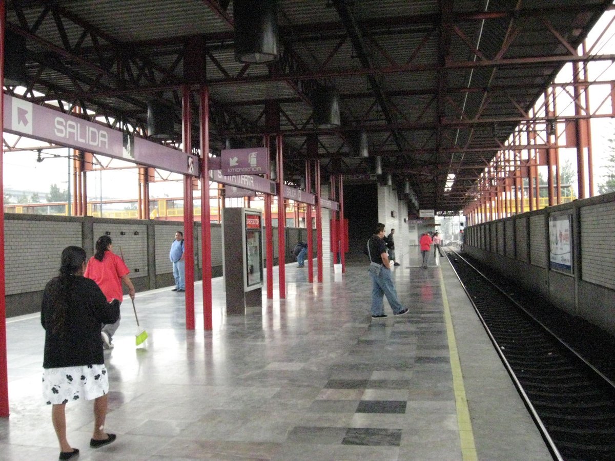Platform of Santa Marta Metro station on Line A in Mexico City Metro
