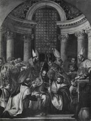 Painting of San Nicola di Bari being consecrated as bishop by Paolo Caliari