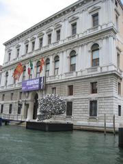 Venice Italy scenic image with gondola on canal and historic buildings