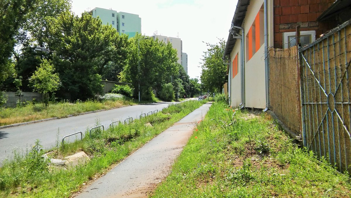 Industrial railway track of Dreher Breweries at Albert Camut Street