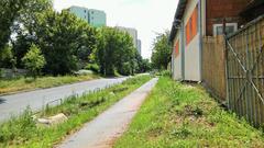 Industrial railway track of Dreher Breweries at Albert Camut Street