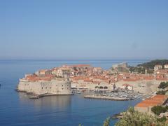 View of the old town of Dubrovnik with historic buildings and city walls