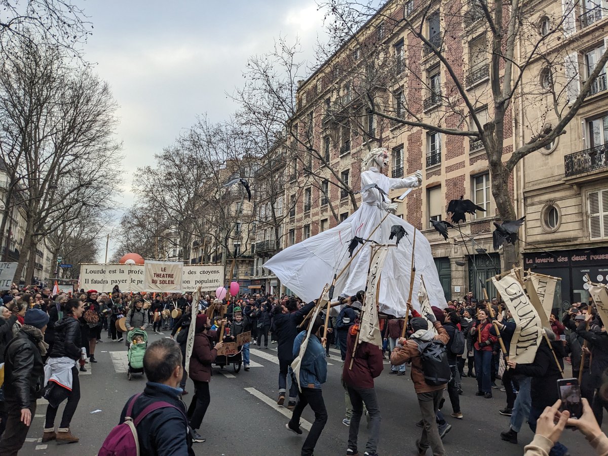 Protest against pension reform in Paris on February 11, 2023