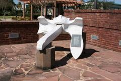Large anchor displayed in Texas City Memorial Park in Grandcamp
