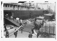 Crew putting life preservers on CITY OF MACON ship