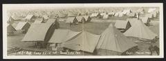 Regimental camp of the 23rd Infantry in Texas City, Texas with soldiers and tents
