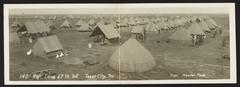 Regiment camp of 27th Infantry in Texas City, Texas showing soldiers and tents