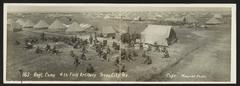 Regiment camp of 4th Field Artillery in Texas City, Texas showing military tents and soldiers