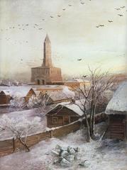 Sukharev Tower in Moscow depicted in 1872 painting by Savrasov