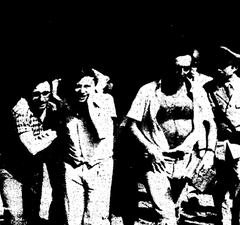 Journalists leaving San Gimignano prison during the 1975 revolt