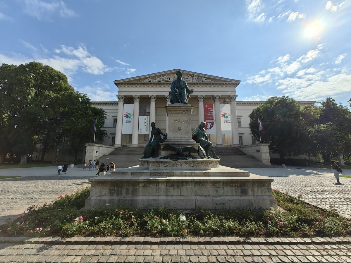 Budapest Nemzeti Muzeum facade with classical architecture