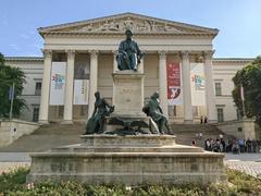Historic facade of Budapest Nemzeti Múzeum building