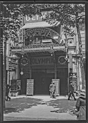 Historic facade of Olympia Bruno Coquatrix cabaret on Boulevard des Capucines in Paris early 20th century