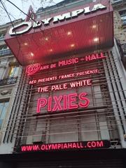 Façade of the Olympia concert hall with 'Pixies' displayed