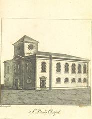 Historic illustration of St Paul's Church in Birmingham circa 1809