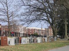 Cemetery in Brighton Boston near Chestnut Hill Reservoir