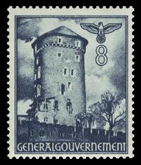 Historical buildings in Krakow, 1941