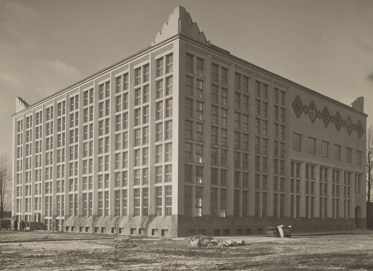 Historic building of the Higher School of Commerce Library in Warsaw in 1930