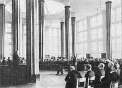 Opening ceremony of the National Library at the SGH Library building with President Ignacy Mościcki present
