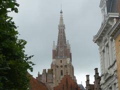 Scenic view of Bruges city with historic buildings and canals