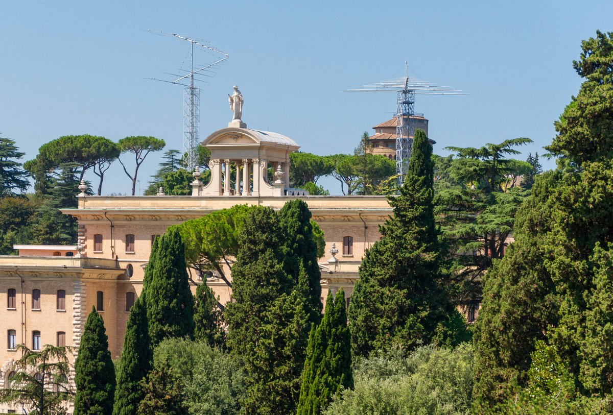 Detail of the Palace of the Governorate facade in Vatican City