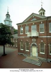 Independence Hall and the old cracked Liberty Bell in Philadelphia