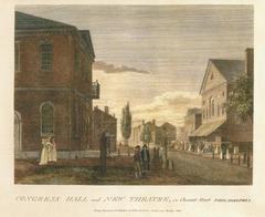 Congress Hall and New Theatre on Chestnut Street, Philadelphia in 1800