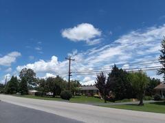Roadside scene with rural landscape in Lyndhurst, Virginia